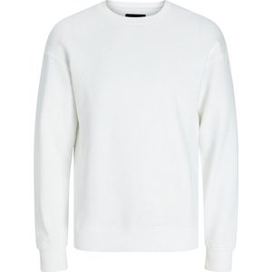 JACK & JONES Star basic sweat crew neck regular fit - heren sweatshirt katoenmengsel met O-hals - offwit - Maat: S