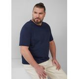 s.Oliver - Big Size - T-shirt - Donkerblauw - 100% Katoen, Regular Fit, Korte Mouwen