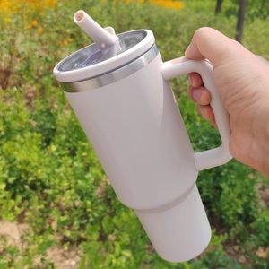 40 oz Rietjesbeker met Handvat - Lekvrije Drinkbeker voor Auto, Roestvrij Staal, Ideaal voor Reizigers