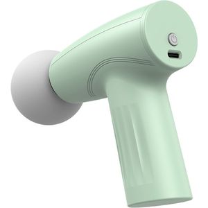 Mini-massagepistool - Draagbare spiermassage, diepe weefselpercussiemassage voor atleten, stille technologie, 6 opzetstukken, voor mannen en vrouwen, groen
