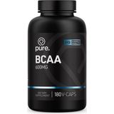 PURE BCAA - 600mg - 180 V-Caps - Leucine - Isoleucine - Valine - branched chain amino acids - aminozuren - vegan capsules