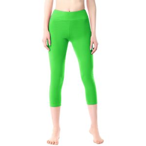 Merry Style MS-MS10-430-LE Dames Capri Leggings - Sport - Vrijetijdsbroek - 3/4 Lengte - Katoen - Sporbroek - Yogabroek - Groen - M