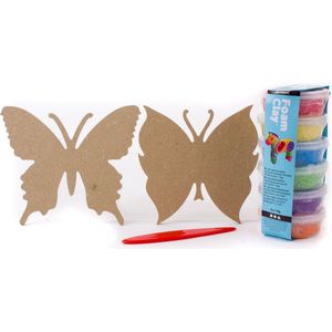Vlinder butterfly decoratie knutselen foam clay workshop knutselfeest kinderfeest uniek cadeau creatief geschenk decoratief knutselpakket aanbieding sale