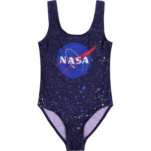 Donkerblauw eendelig badpak met NASA-logo