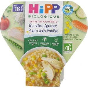 HiPP Les Petits Gourmets Risotto Groenten Erwten Kip van 18 Maanden Biologisch 260 g