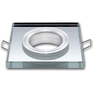 LED line Inbouwspot - Vierkant - Glas - GU5.3 Fitting - 90x25 mm - Chroom