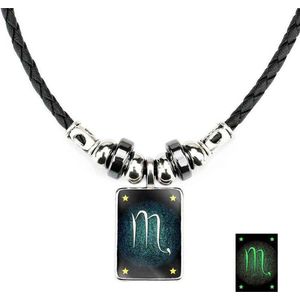 Schorpioen / Scorpio Sterrenbeeld Ketting met Hanger - Glow in the Dark - Kettingen Heren Dames - Astrologie - Cadeau voor Man - Mannen Cadeautjes