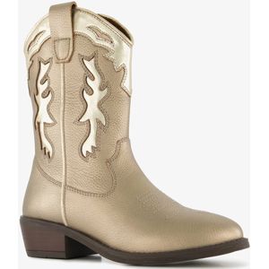 Groot leren meisjes cowboylaarsjes goud - Maat 29 - Uitneembare zool