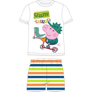 Peppa Pig shortama/pyjama scootersaurus katoen wit maat 104