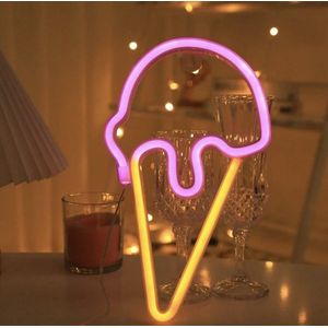 Neon verlichting ijs - IJs - IJsje - Neon wandlamp - Horeca - Neon ligt - Sfeerverlichting - Neonlicht - Neon lamp - Neonverlichting - Neon verlichting - Tafellampen - Verlichting - Kindertafellampen - Kinderlamp – Kinderkamer