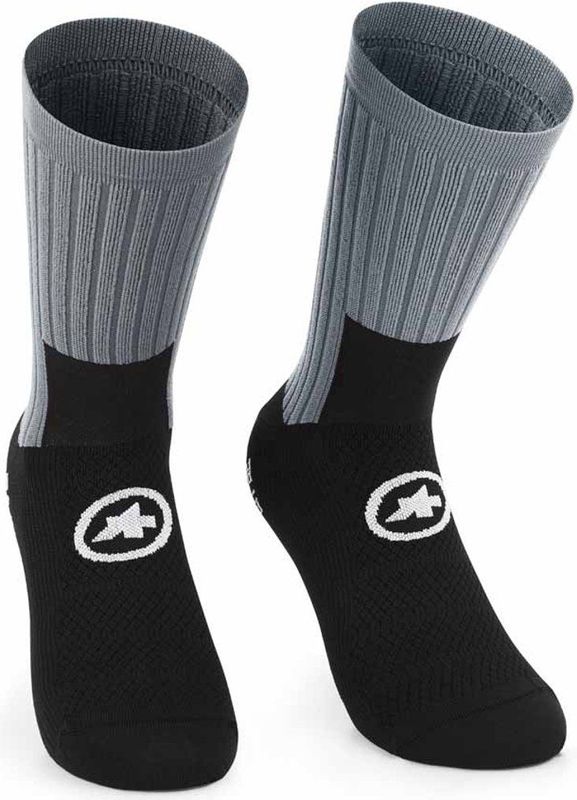 assos tactica t5 zwart grijs unisex mtb sokken
