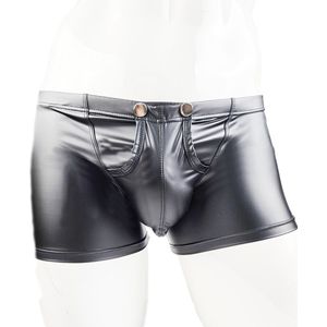 BamBella ® - Boxer short - Maat XXL - MAT glans - Zwart BDSM kleding kruisloos open kruis erotische heren kleding