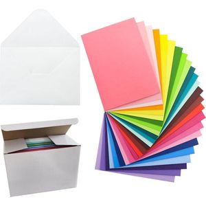 60 Colourful Paper Envelopes Card Set - DIN B6 Blank Folding Cards Wedding Gift