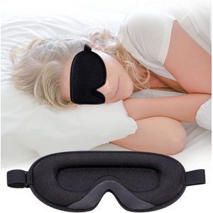 3D Slaapmasker voor Zijslapers - Lichtblokkerend en Zacht - 1 Stuk - Zwart - Ademend