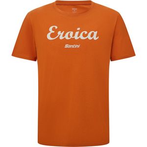 Santini Eroica Strada T-shirt Met Korte Mouwen Oranje S Man,Vrouw