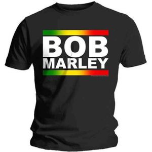 Bob Marley - Rasta Band Block Heren T-shirt - M - Zwart