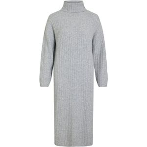 VILA - VILASSIA - Jurk - Grijs Melange - Lange Mouwen - Col