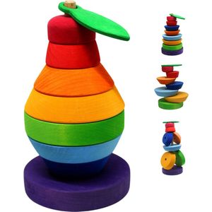 Broertjes toys Houten stapel peertje/Educatief speelgoed/Montessori speelgoed/Speelgoed voor jongens en meisjes vanaf 1 jaar/Kinderspeelgoed