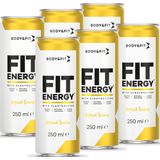 Body & Fit FIT Energy Drink - Tropical - 6 Blikjes - Hypotone Sportdrank met Elektrolyten en BCAA - 1500 ml