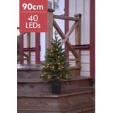 Led Kerstboom ""Byske"" 90cm -Ook geschikt voor buiten -lichtkleur: Warm Wit -Werkt op batterijen -Met timer functie -Kerstdecoratie