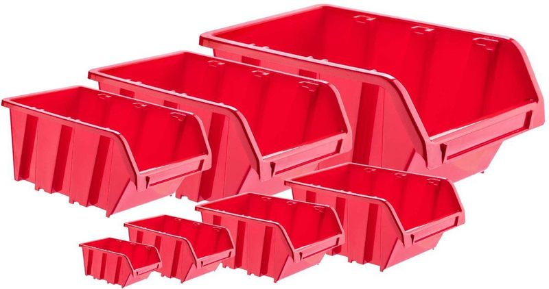 KADAX - Workshop Stapelkist - Opbergbox - Rood - 20 Stuks - 230 x 160 mm