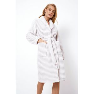 Dames badjas Nicky-ochtendjas-luxury bathrobe-cadeauverpakking-grijs-maat L