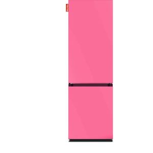 NUNKI LARGECOMBI-ABUB Combi Bottom Koelkast, E, 198+66l, Bubblegum Pink Satin All Sides
