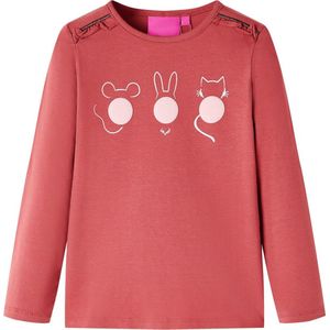 vidaXL-Kindershirt-met-lange-mouwen-dierenprint-92-rozebruin