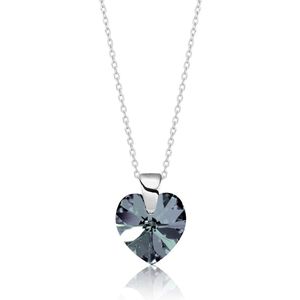 Montebello Ketting Amy HZ76 - Swarovski® Hart - 925 Zilver Gerhod. - Ø10mm - 45cm