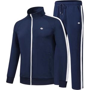Heren-Trainingspak-Joggingpak-Met-Ritssluiting-Sportpak-Lange-Mouwen-Fitness-Gym-Outdoor-Vrijetijdspak