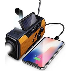 Radio op batterijen voor rampen - Werkt op AAA Batterijen - AM/FM - Makkelijk mee te nemen - Zaklamp - Noodknop - Noodradio - Noodradio Solar Opwindbaar - Noodpakket