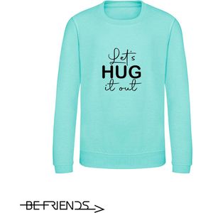 Be Friends Sweater - Let's hug it out - Vrouwen - Mint groen - Maat S