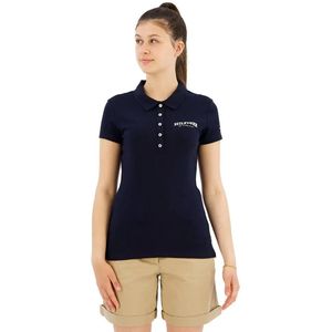 Tommy Hilfiger Monotype Flock Korte Mouw Poloshirt Zwart XS Vrouw
