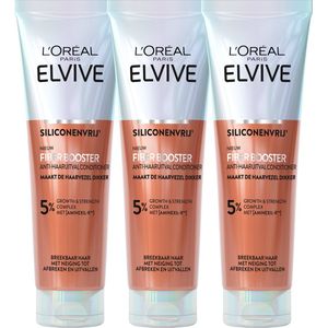 L'Oréal Paris Elvive Fiber Booster Anti-Haaruitval Conditioner - Voor dikker, sterker haar - Geschikt voor breekbaar haar met neiging tot afbreken en uitvallen - 3x 150ml