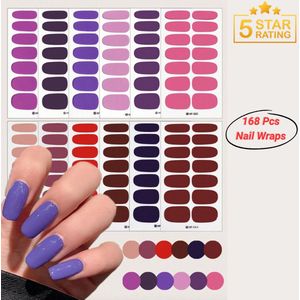 GUAPÀ® Nail Wraps Nagelstickers | 168 Nagellak Wraps | Gellak Stickers | Gel Nagel Wraps | Nail Art | Nagel Folie | Diverse kleuren Nagel Folie | 12 Vellen Nagelstickers | Plaknagels | 168 Gellak Nail Wrap Nagellak Stickers Diverse Kleur