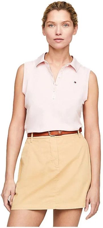Tommy Hilfiger 1985 Slim Fit Mouwloze Polo Beige L Vrouw