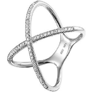 Witgouden damesring - 14 karaat – diamant - sale juwelier Verlinden St. Hubert van €725,- voor €465,-