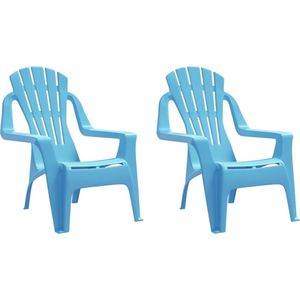 vidaXL - Kindertuinstoelen - 2 - st - hout-look - 37x34x44 - cm - polypropeen - blauw