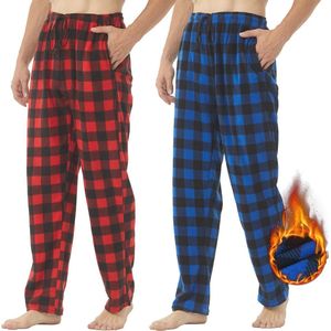 Geruite fleece pyjamabroek voor heren - 2-pack ultrazacht loungewear met zakken