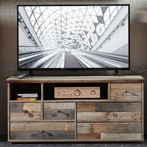 Emob- TV Meubel TV-meubel Clem 4 lades & 1 opklapdeur - 130cm - Bruin