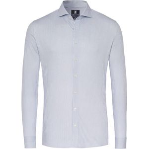 Desoto - Essential Overhemd Hai Piqué Strepen Blauw - Heren - Maat 39 - Slim-fit