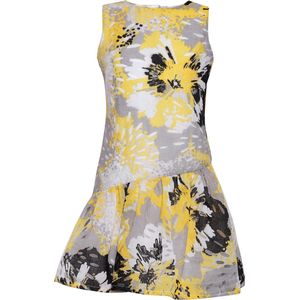La V feestelijke jurk met vrolijke kleur Multicolor geel 140 (Valt klein)