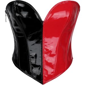 Dames leren korset zonder bandjes - Kunstlederen corsage met ritssluiting