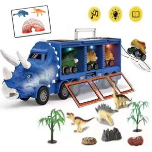 BJoy Dinosaurus Truck met Attributen Extra Dino Speeltje - Speelgoed Voertuig Cadeau Kinderen Sinterklaas Kerst Blauw