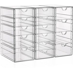 Make-up organizer met 15 laden - bureau-organizer stofbestendige lade-organizer - make-up opslag - bureaubenodigdheden