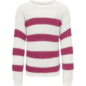 ONLY kids meisjes trui SIF STRIPED Cloud Dancer Red Violet