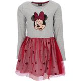 Disney - Minnie Mouse - Jurk - Grijs/Cerise - Lange Mouw - Tule