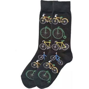 Akyol - Sokken | Fiets sokken | 39-43 | Zwart | Geel | Groen | Fietsen -sinterklaas cadeau sokken -sokken winter fiets | sokken fiets -wielrenner sokken -sokken met fietsen erop -kerst cadeau sokken