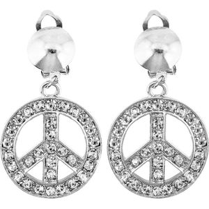 Widmann Hippie Flower Power Sixties sieraden set oorbellen peace tekens
