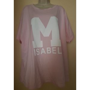 Dames T shirt M Isabel licht roze One size 42/46